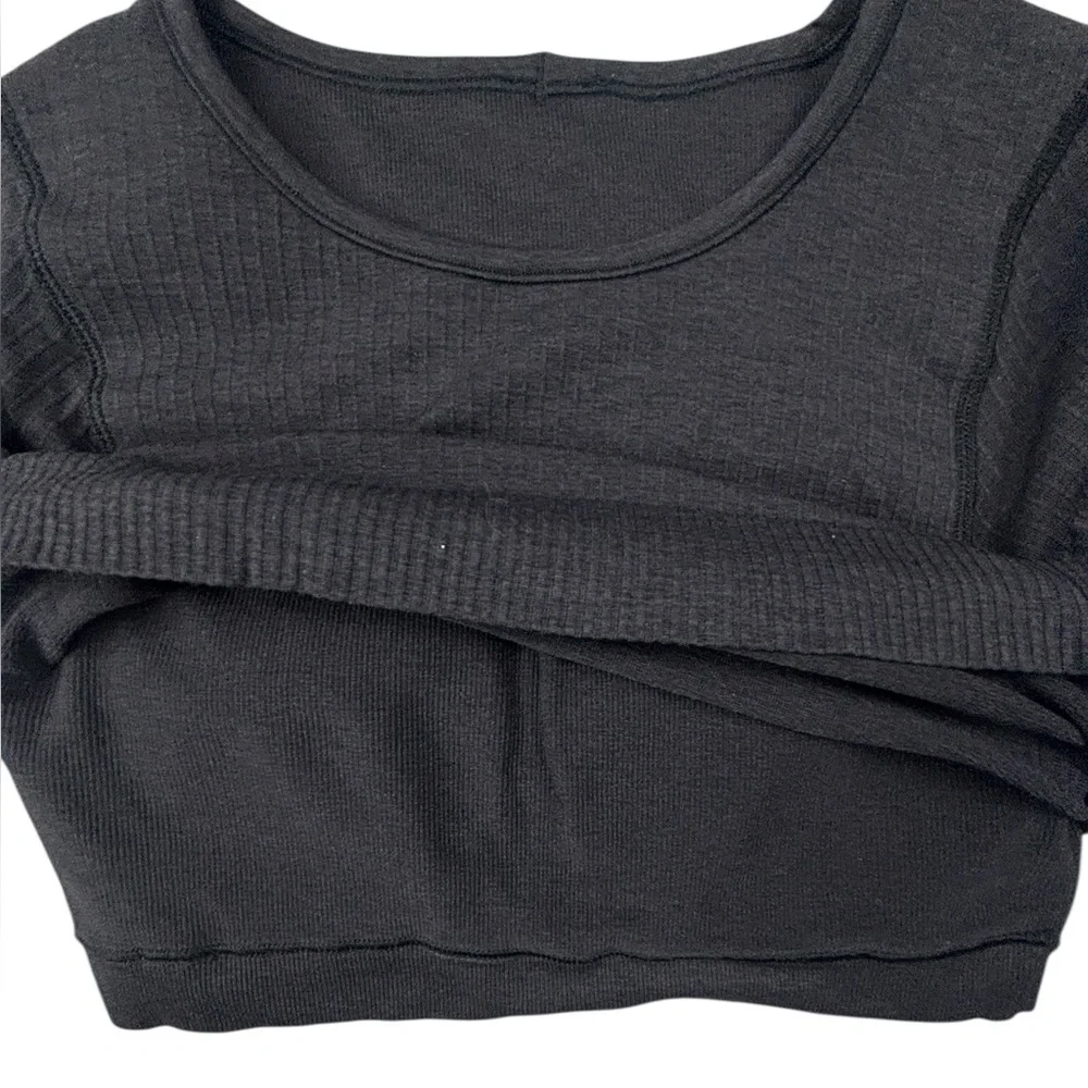 Lululemon |‎ Ebb to Street Long Sleeve Stretch Cropped Pullover Top | Black | 4